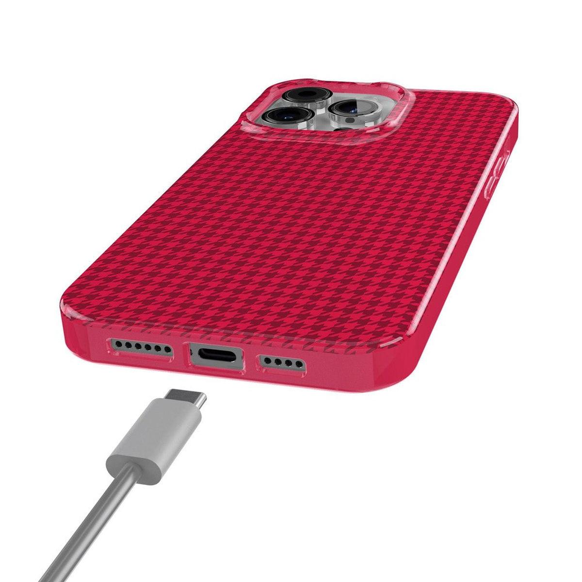 Best Dressed | Pink Houndstooth Case iPhone Case get.casely