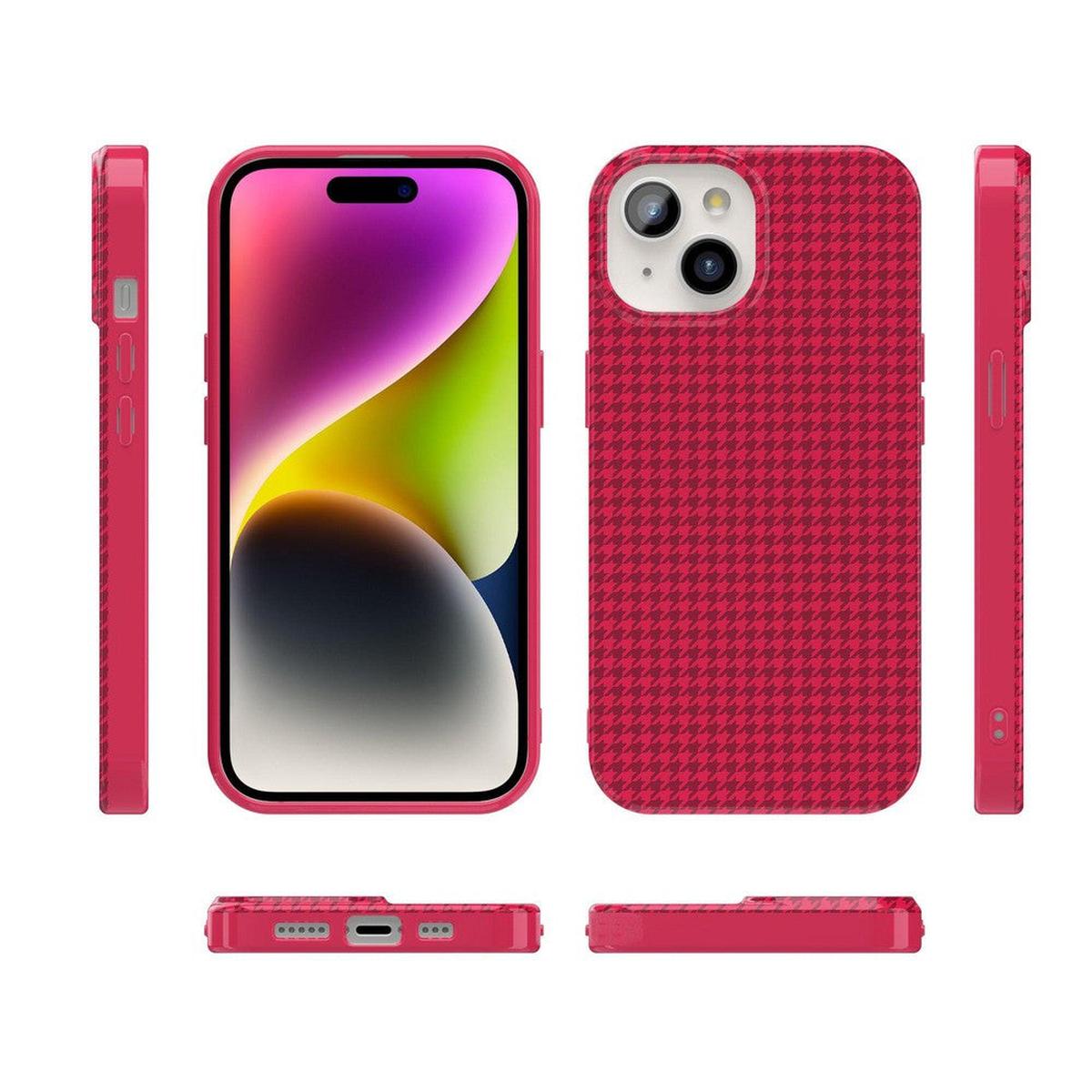 Best Dressed | Pink Houndstooth Case iPhone Case get.casely
