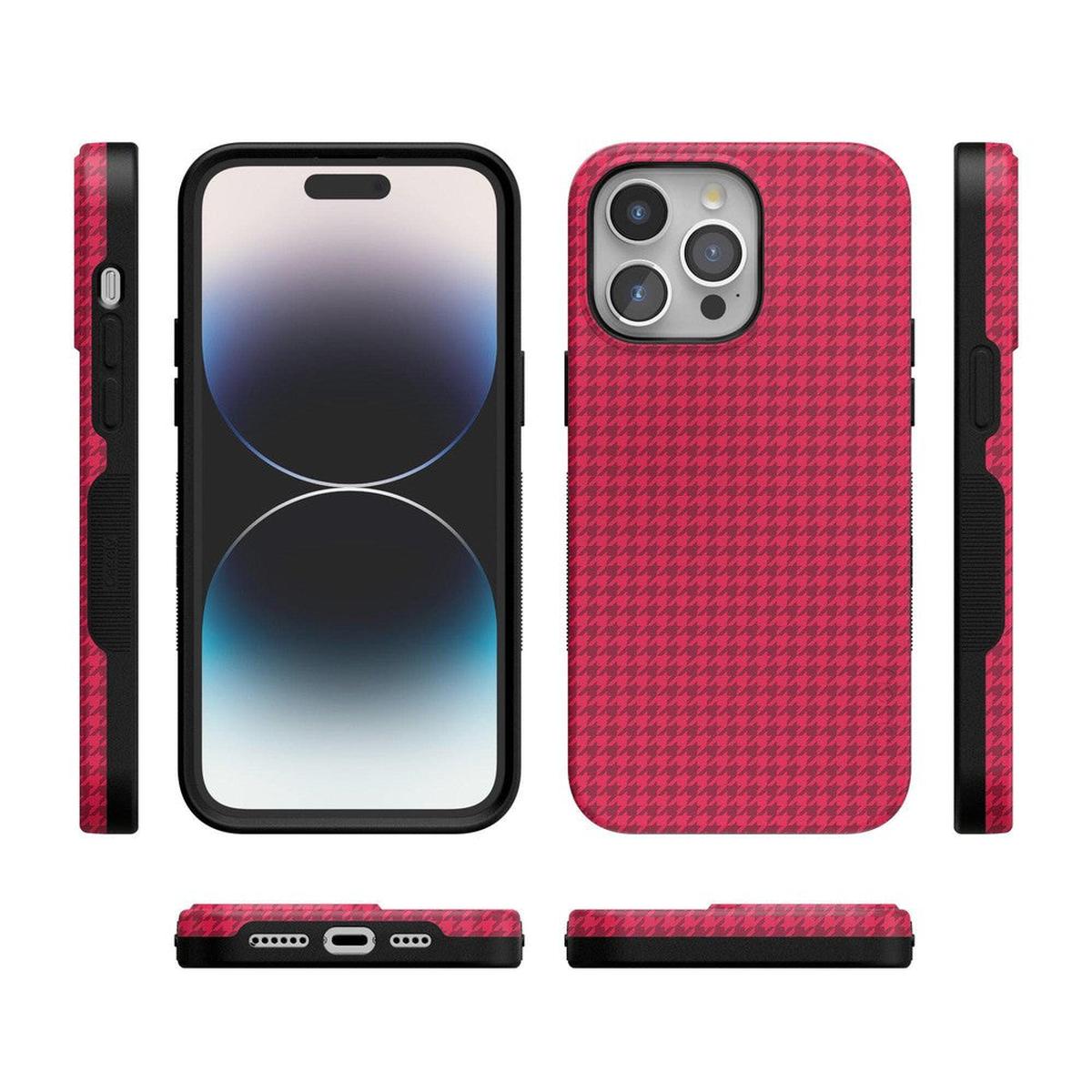 Best Dressed | Pink Houndstooth Case iPhone Case get.casely