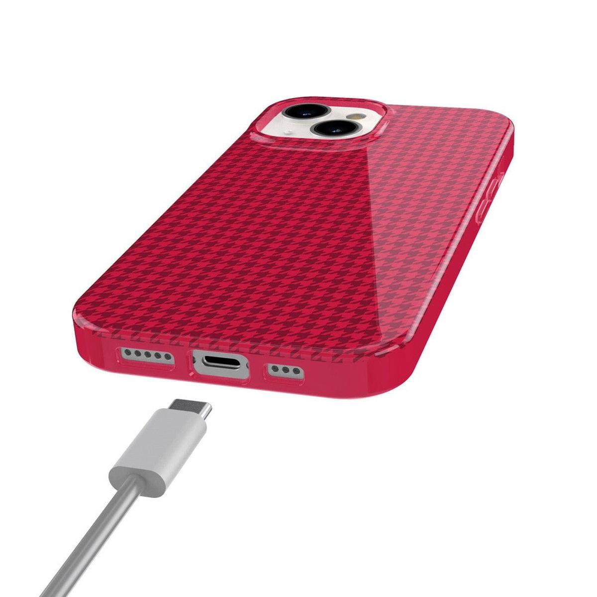 Best Dressed | Pink Houndstooth Case iPhone Case get.casely