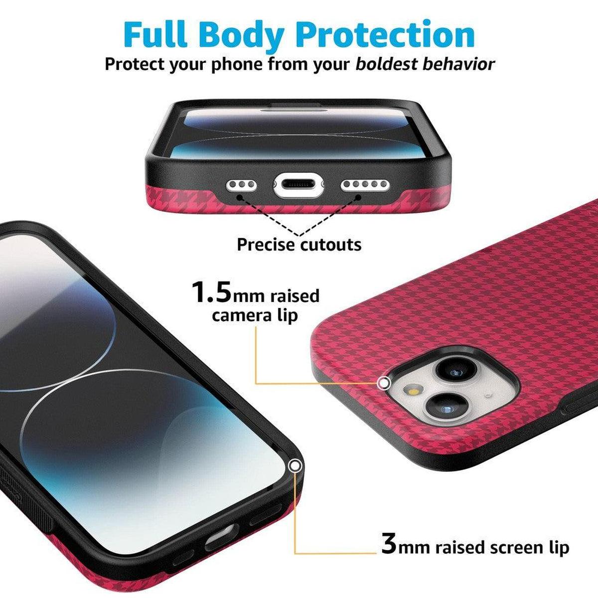 Best Dressed | Pink Houndstooth Case iPhone Case get.casely