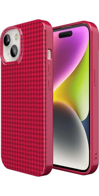 Best Dressed | Pink Houndstooth Case iPhone Case get.casely