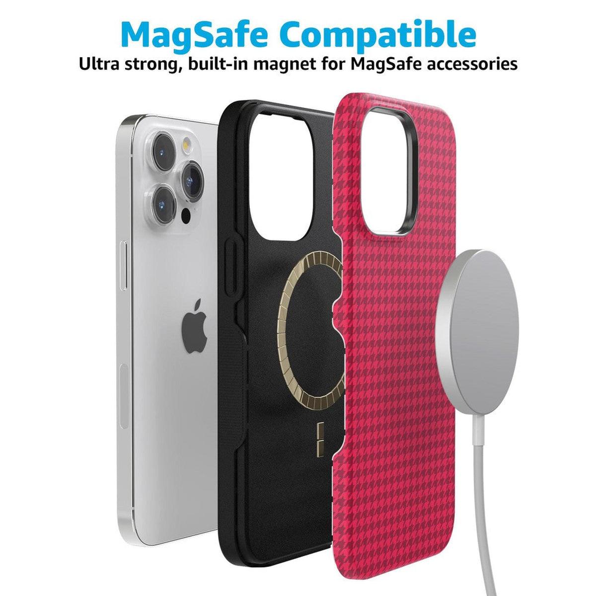 Best Dressed | Pink Houndstooth Case iPhone Case get.casely