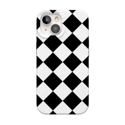 Black Checkerboard | High Contrast Design Case Phone Case Casetry Classic + MagSafe® iPhone 15