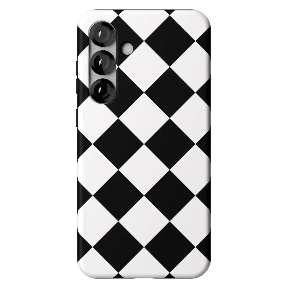 Black Checkerboard | High Contrast Design Case Phone Case Casetry Essential + MagSafe® Galaxy S25 Plus