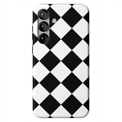 Black Checkerboard | High Contrast Design Case Phone Case Casetry Essential + MagSafe® Galaxy S25 Plus