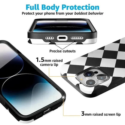 Black Checkerboard | High Contrast Design Case Phone Case Casetry
