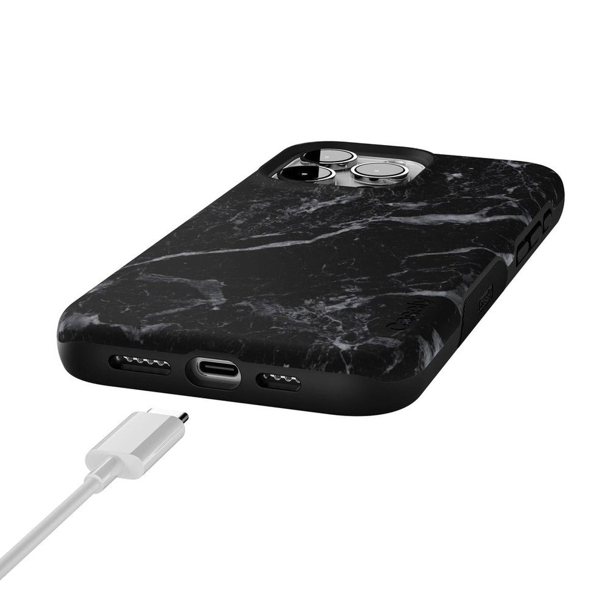 Black Pearl | Classic Black Marble Case iPhone Case get.casely