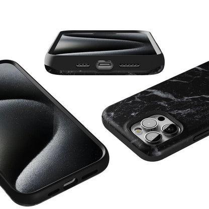 Black Pearl | Classic Black Marble Case iPhone Case get.casely