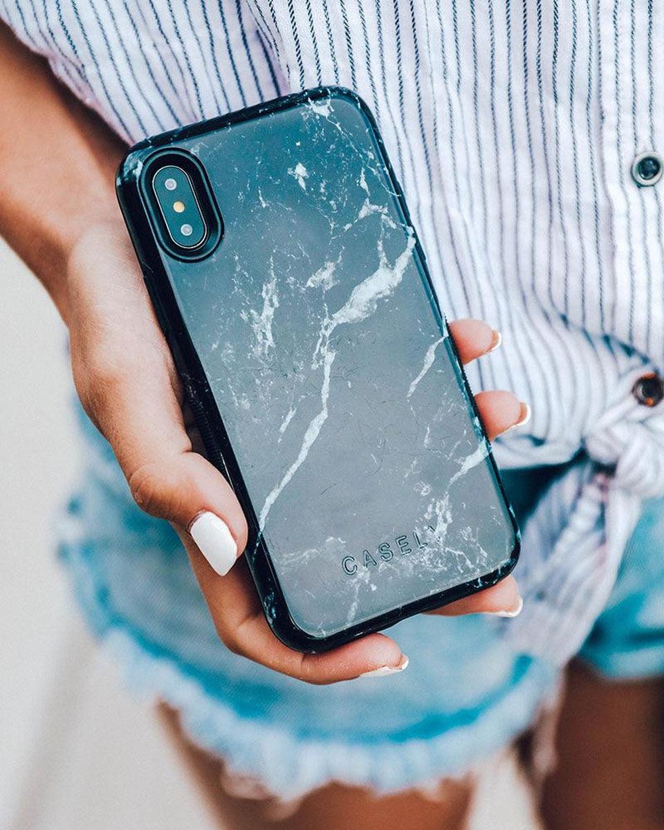 Black Pearl | Classic Black Marble Case iPhone Case get.casely