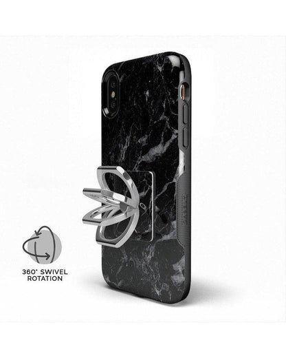 Black Pearl | Classic Black Marble Phone Ring Phone Ring get.casely