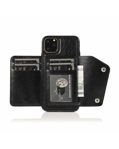 Black Vegan Leather | Wallet Case iPhone Case get.casely