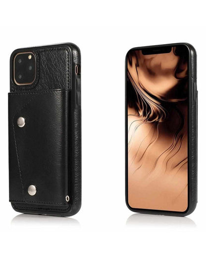 Black Vegan Leather | Wallet Case iPhone Case get.casely