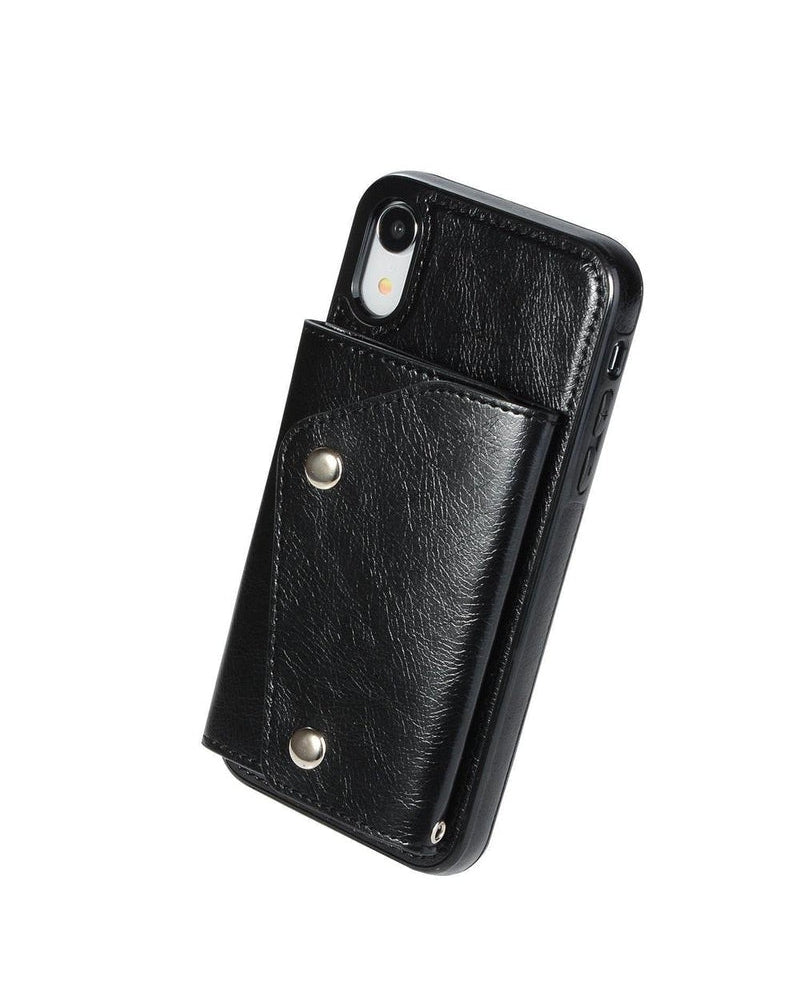 Black Vegan Leather | Wallet Case iPhone Case get.casely