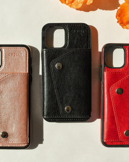 Black Vegan Leather | Wallet Case iPhone Case get.casely