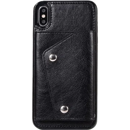 Black Vegan Leather | Wallet Case iPhone Case get.casely