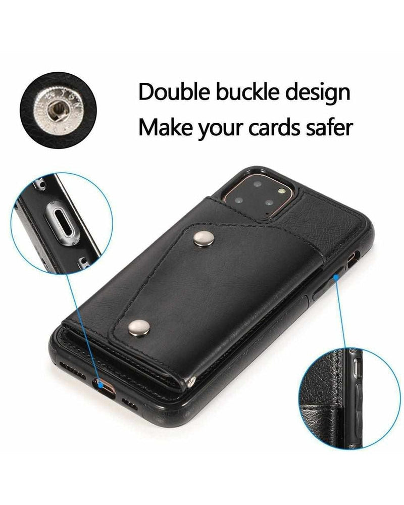 Black Vegan Leather | Wallet Case iPhone Case get.casely
