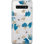 Blue and Gold Clear Floral Samsung Case Samsung Case get.casely Classic Galaxy S10 Plus