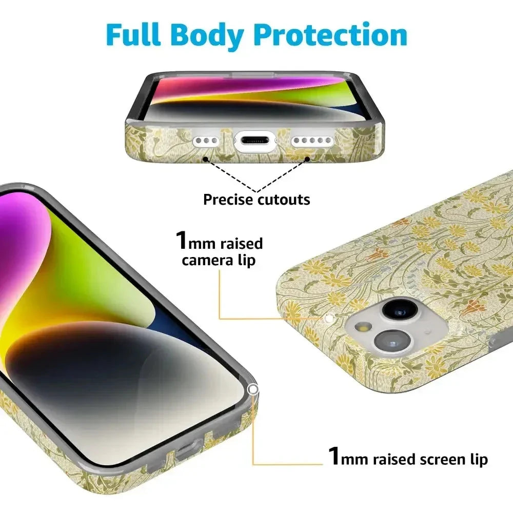 Boho Blooms | Golden Floral Case iPhone Case get.casely