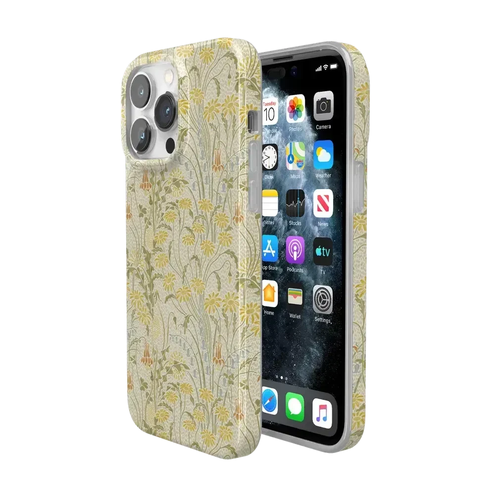 Boho Blooms | Golden Floral Case iPhone Case get.casely