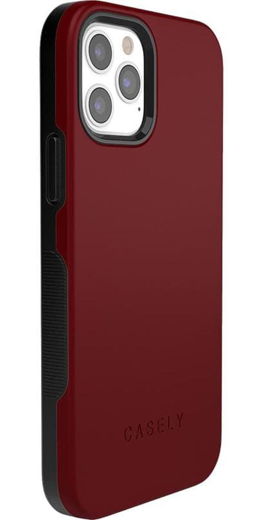 Burgundy Red on Black | Ultra-Protective Bold Case iPhone Case get.casely