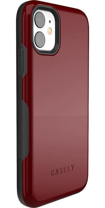 Burgundy Red on Black | Ultra-Protective Bold Case iPhone Case get.casely