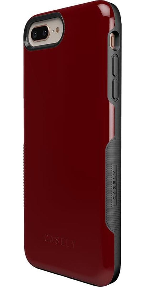 Burgundy Red on Black | Ultra-Protective Bold Case iPhone Case get.casely