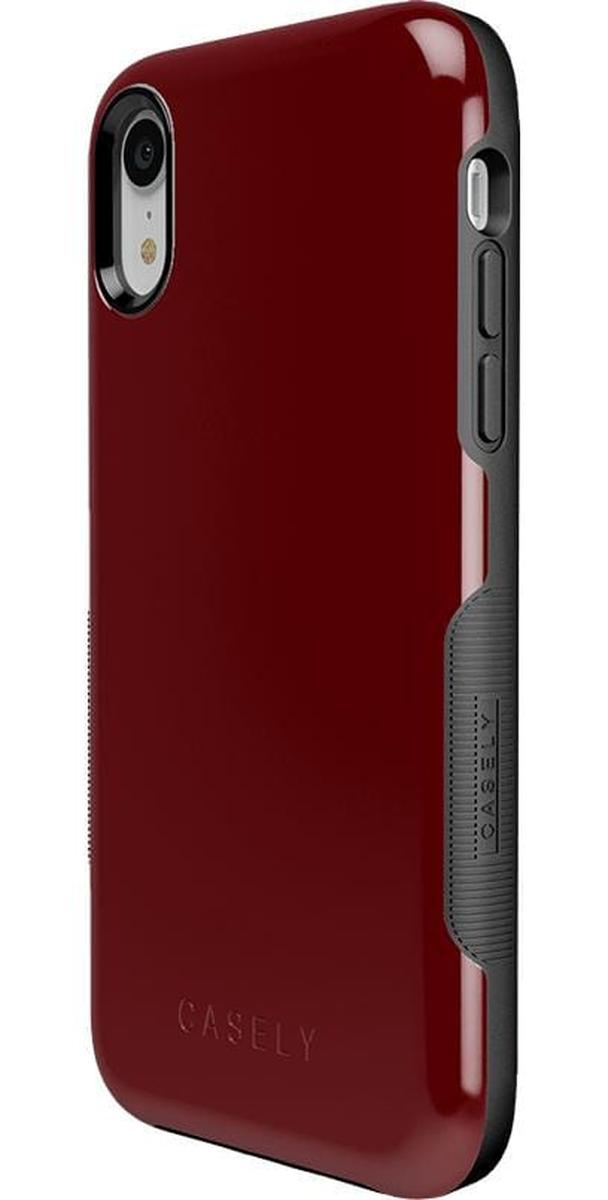 Burgundy Red on Black | Ultra-Protective Bold Case iPhone Case get.casely