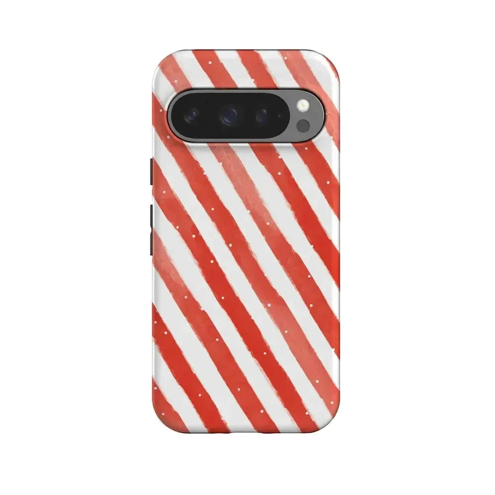 Candy Cane Lane | Peppermint Stripes Case Phone Case Casetry Essential + MagSafe® Google Pixel 10 Pro