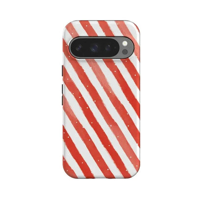 Candy Cane Lane | Peppermint Stripes Case Phone Case Casetry Essential + MagSafe® Google Pixel 10 Pro