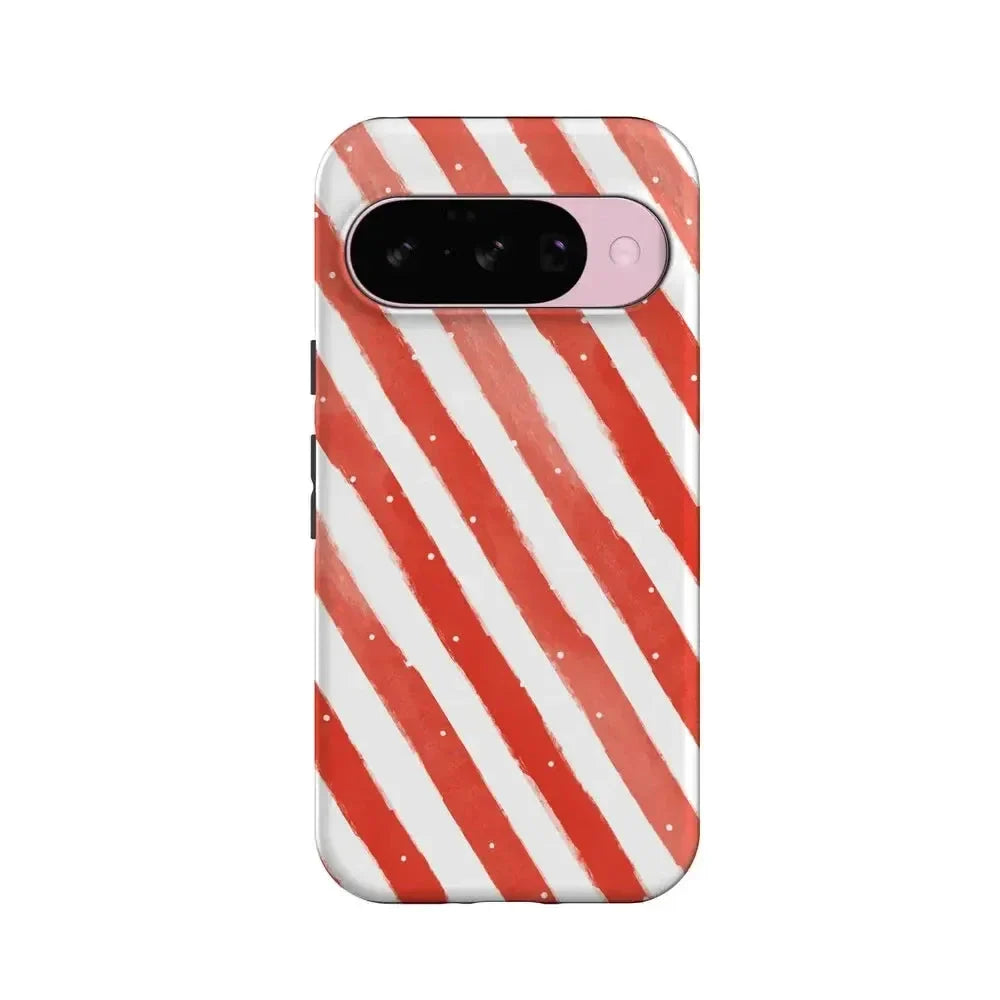 Candy Cane Lane | Peppermint Stripes Case Phone Case Casetry Essential + MagSafe® Google Pixel 10