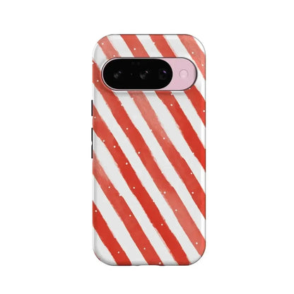 Candy Cane Lane | Peppermint Stripes Case Phone Case Casetry Essential + MagSafe® Google Pixel 10