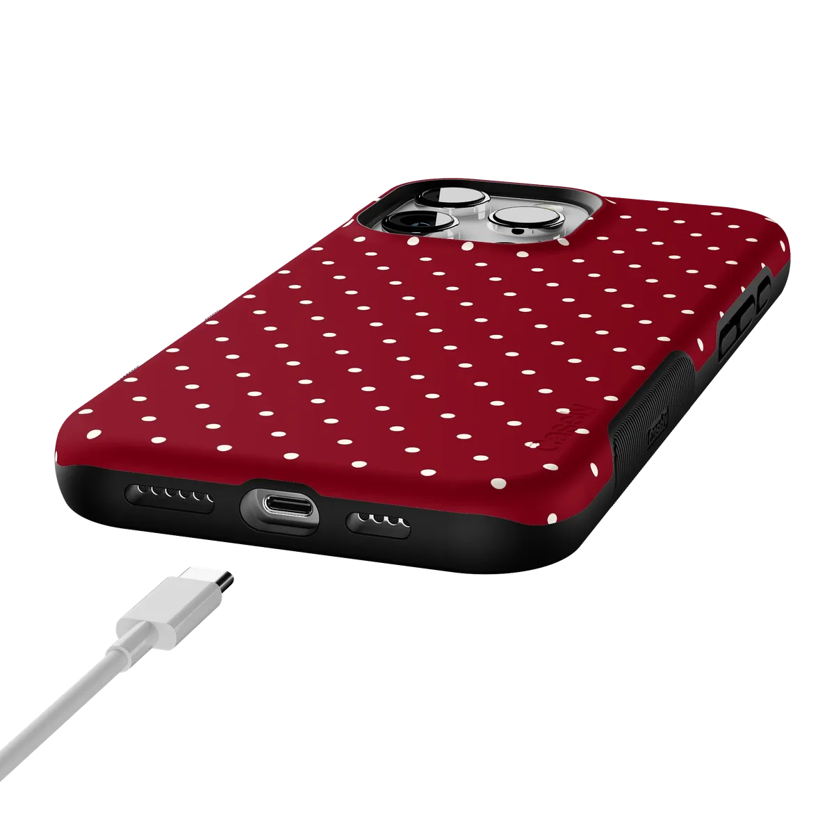 On the Dot | Maroon Polka Dot Case