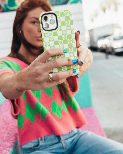 Check Mate | Daisy Checkerboard Floral Case iPhone Case get.casely
