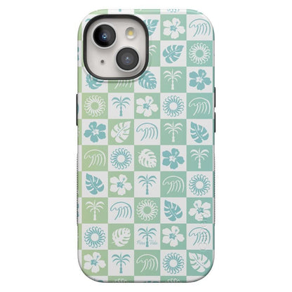 Coastal Checkers | Pura Vida Case iPhone Case get.casely Bold + MagSafe® iPhone 15 Plus