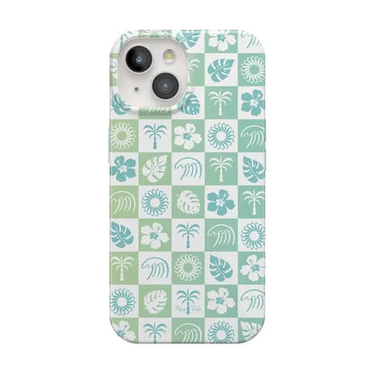 Coastal Checkers | Pura Vida Case iPhone Case get.casely Classic + MagSafe® iPhone 15