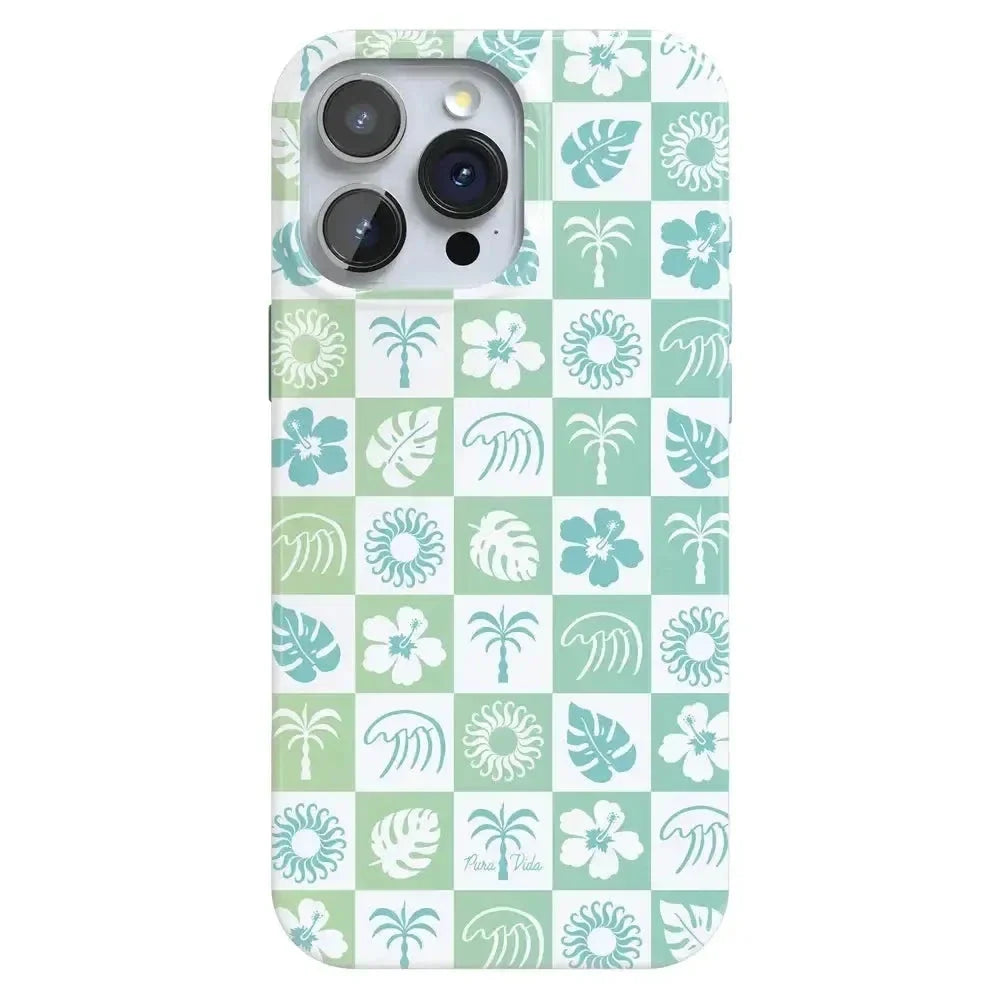 Coastal Checkers | Pura Vida Case iPhone Case get.casely Classic + MagSafe® iPhone 16 Pro Max