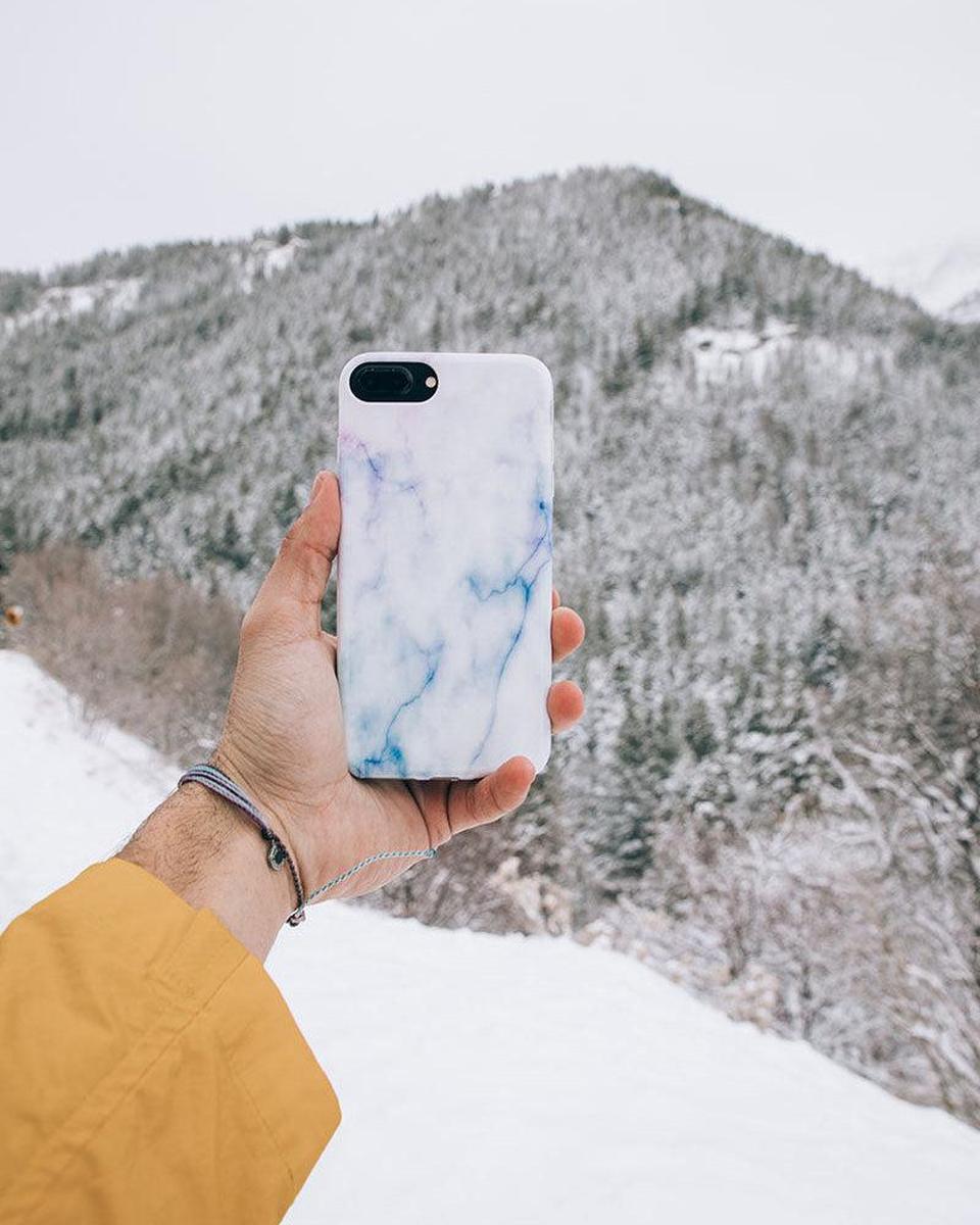 Cotton Candy | Blue & Purple Marble Case iPhone Case get.casely
