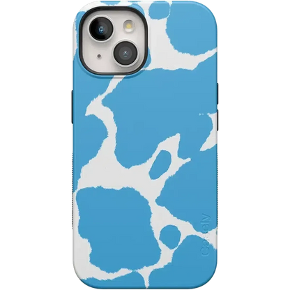 Current MOOd | Light Blue Cow Print Case iPhone Case get.casely Bold Flex + MagSafe® iPhone 15 Plus