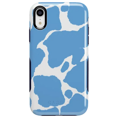 Current MOOd | Light Blue Cow Print Case iPhone Case get.casely Bold iPhone XR