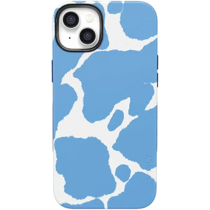 Current MOOd | Light Blue Cow Print Case iPhone Case get.casely Bold + MagSafe® iPhone 14 Plus