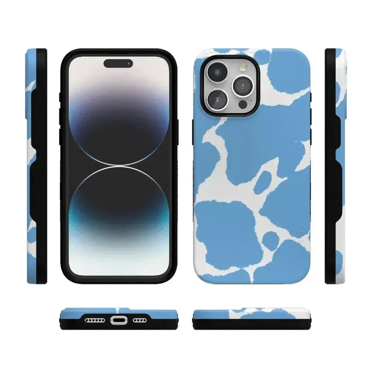 Current MOOd | Light Blue Cow Print Case iPhone Case get.casely