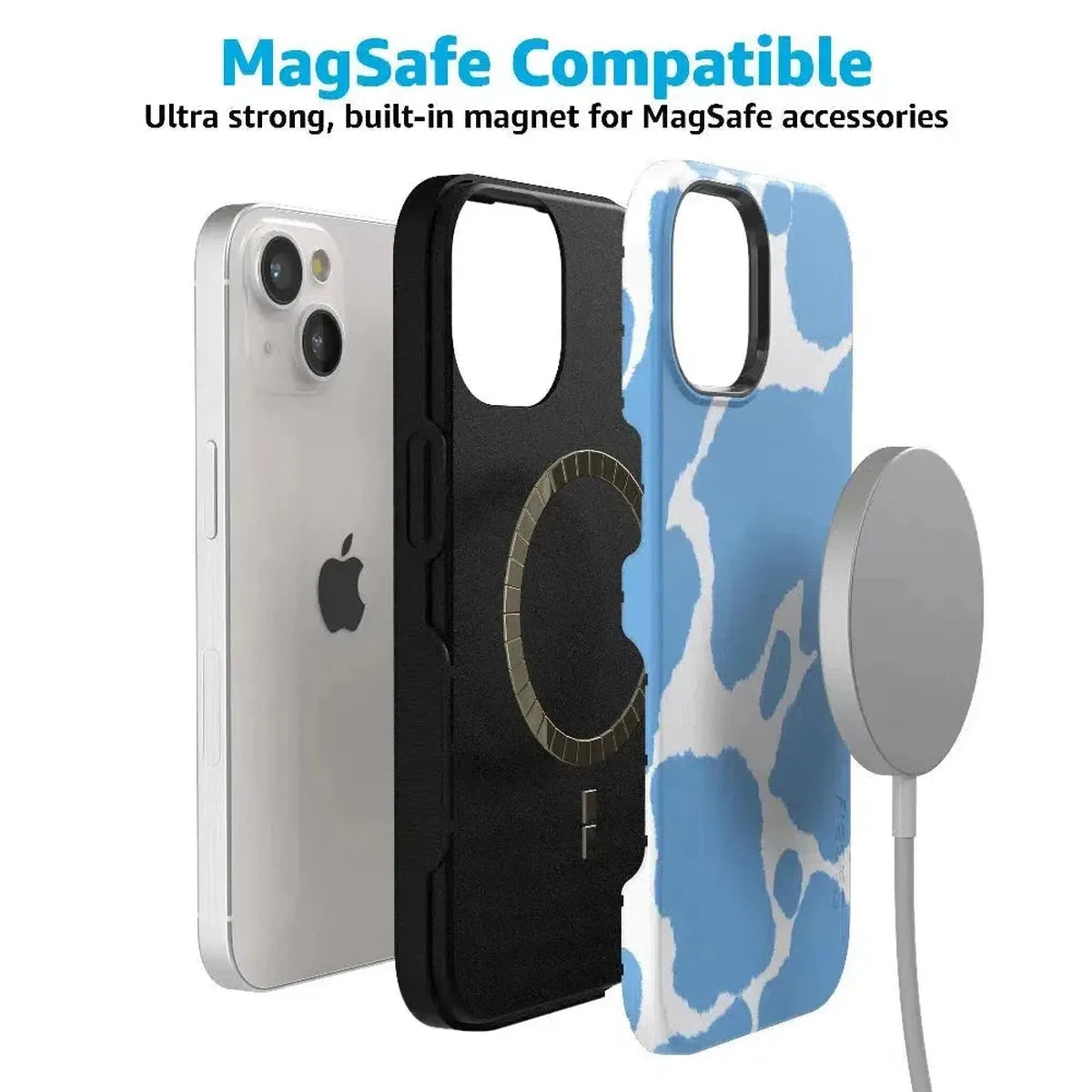 Current MOOd | Light Blue Cow Print Case iPhone Case get.casely