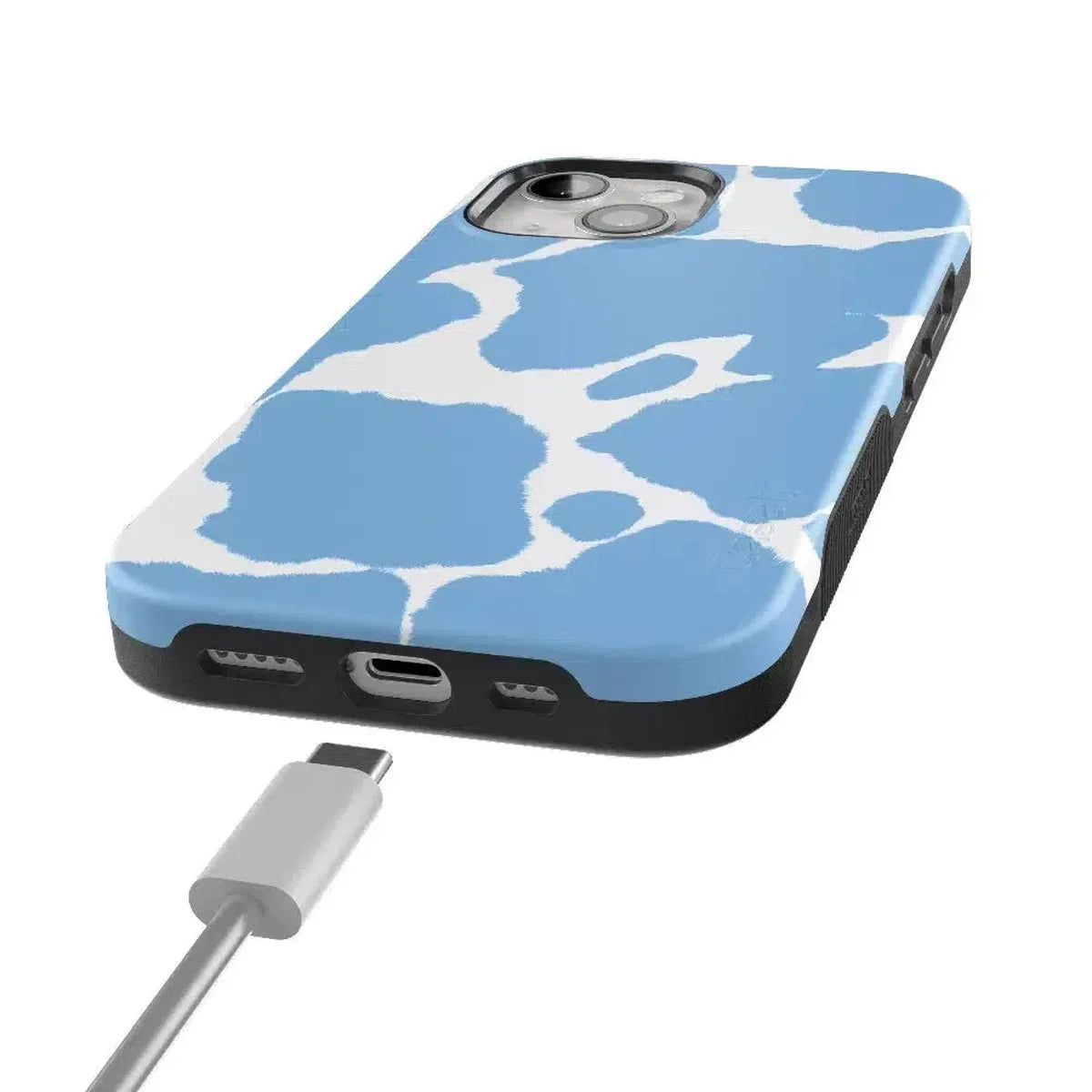 Current MOOd | Light Blue Cow Print Case iPhone Case get.casely