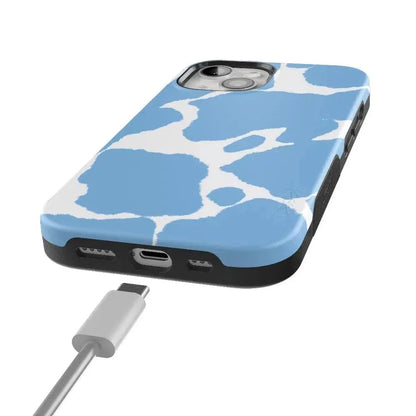 Current MOOd | Light Blue Cow Print Case iPhone Case get.casely