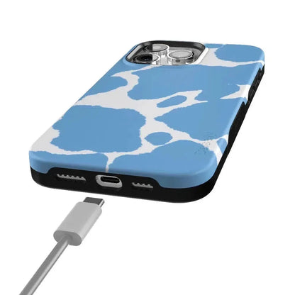Current MOOd | Light Blue Cow Print Case iPhone Case get.casely