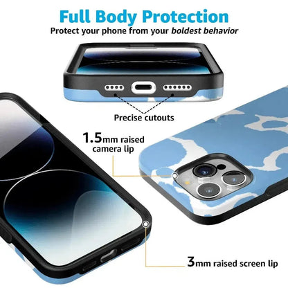 Current MOOd | Light Blue Cow Print Case iPhone Case get.casely