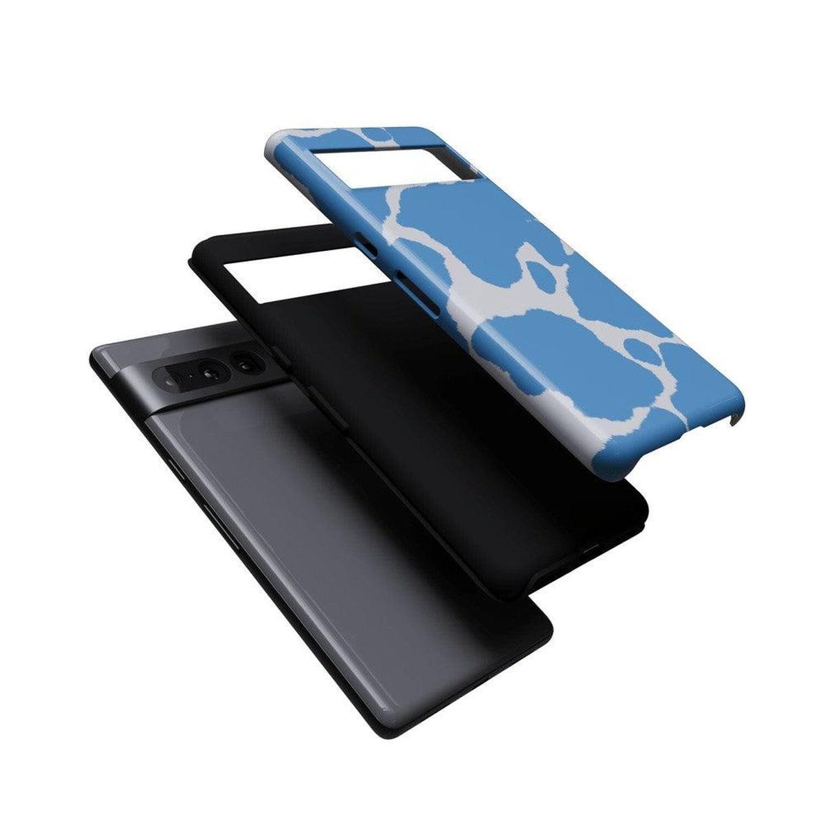Current MOOd | Light Blue Cow Print Google Pixel Case Google Pixel Case Casetry