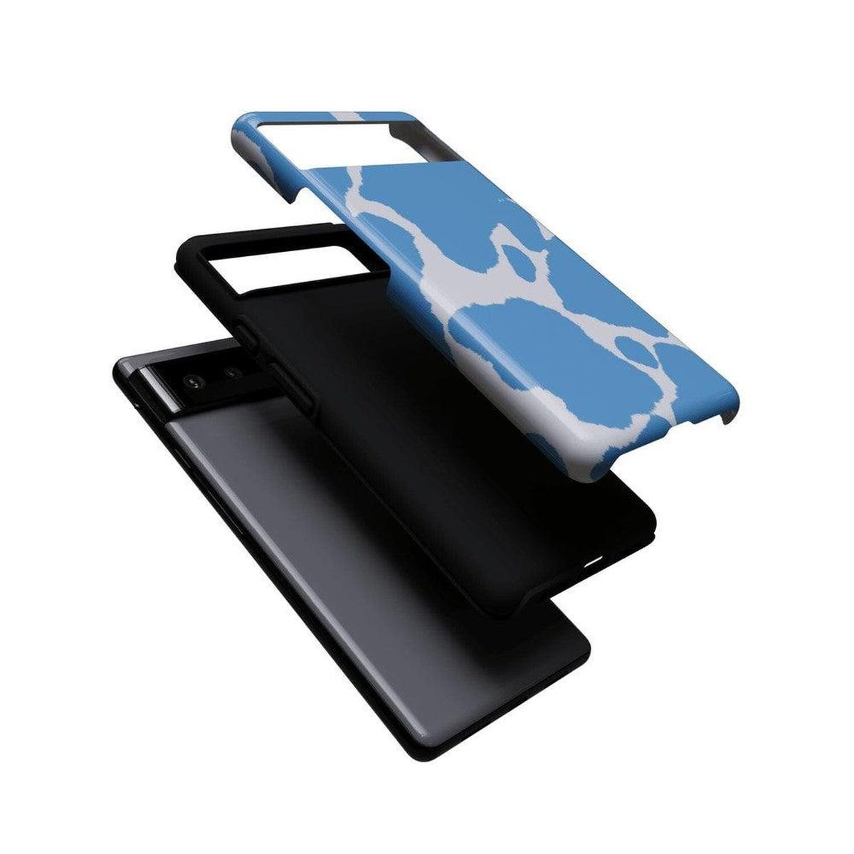 Current MOOd | Light Blue Cow Print Google Pixel Case Google Pixel Case Casetry