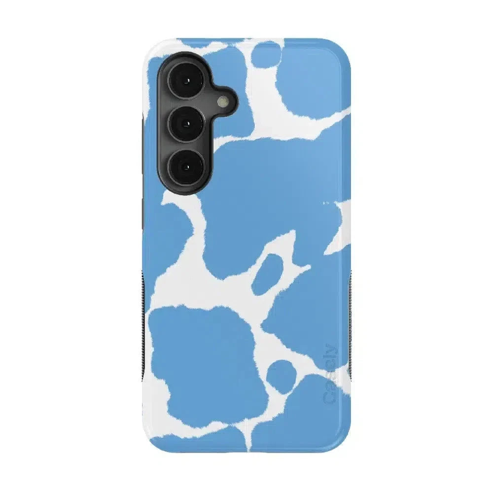 Current MOOd | Light Blue Cow Print Samsung Case Samsung Case Casetry Bold Flex + MagSafe® Galaxy S25